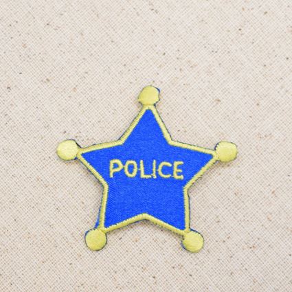 Blue and Yellow Star Police Badge
