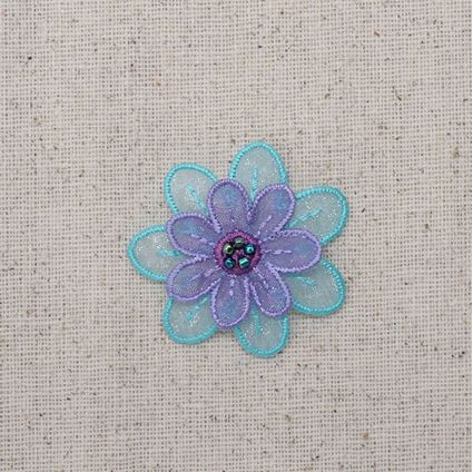 Purple and Turquoise Layered Flower