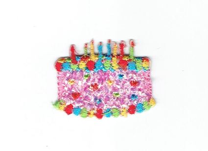 Mini Pink Confetti Shimmery Birthday Cake with Candles
