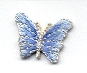 BUTTERFLY SMALL BLUE & SILVER IRON ON PATCH 1115857-R