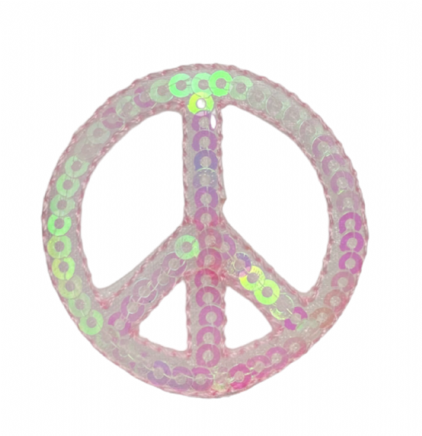 Sequin Peace Sign - Pink