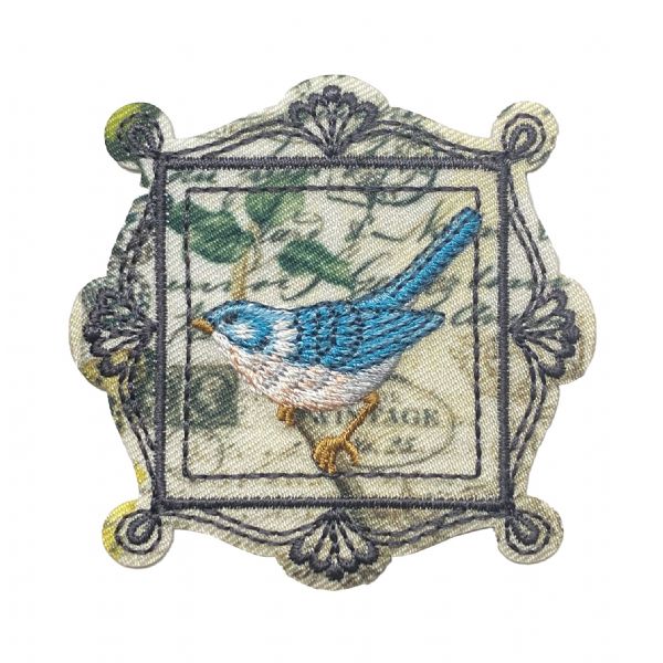 Blue Bird in Postage Stamp Frame