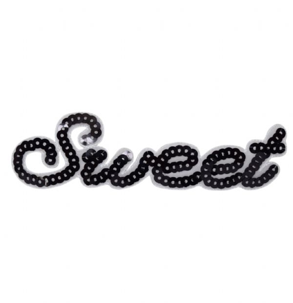 Black Sequin SWEET Word CLEARANCE