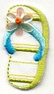 FLIP FLOP LIME GREEN SMALL IRON ON PATCH 696472-AL