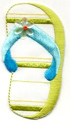 FLIP FLOP GREEN LARGE IRON ON PATCH 696473-AL