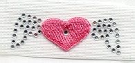 Pink Heart with Rhinestone Wings CLEARANCE