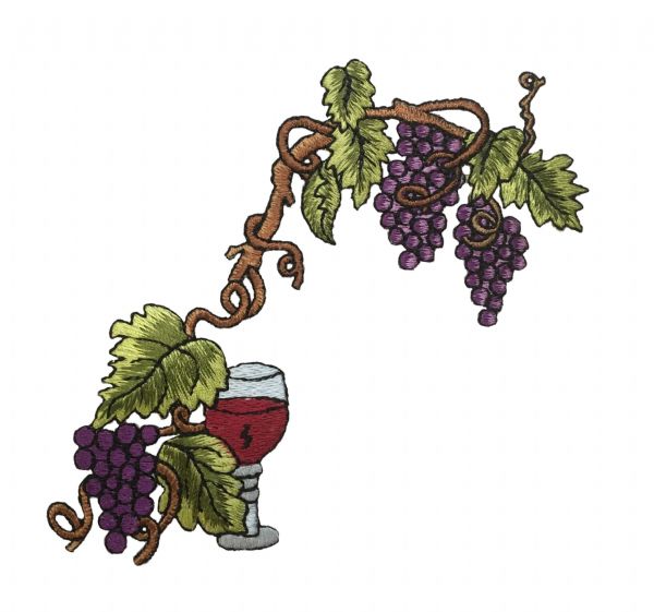 Grape Vine with Wine Glass