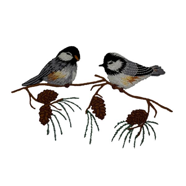 Two Chickadees on a Branch