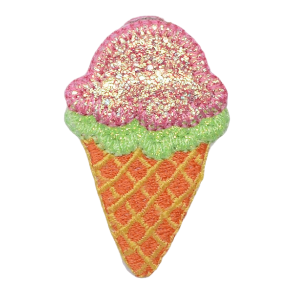 Pink and Lime Green Ice Cream Waffle Cone