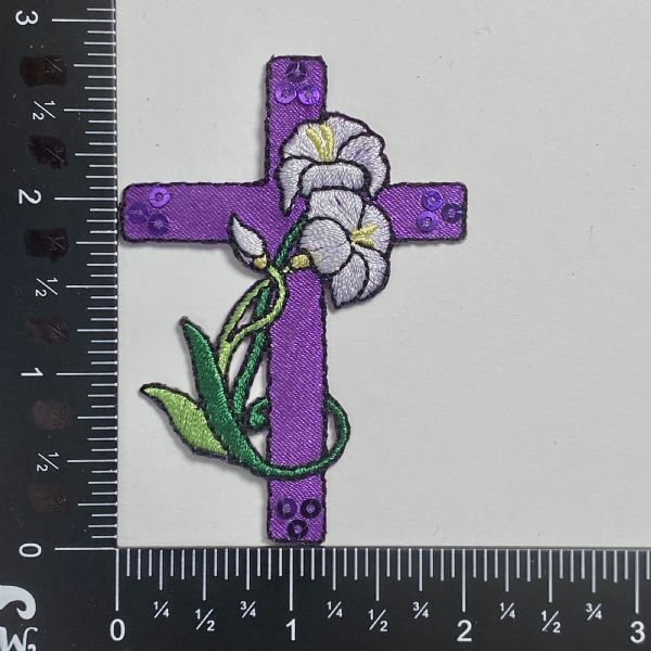 Purple Cross with White Lilies