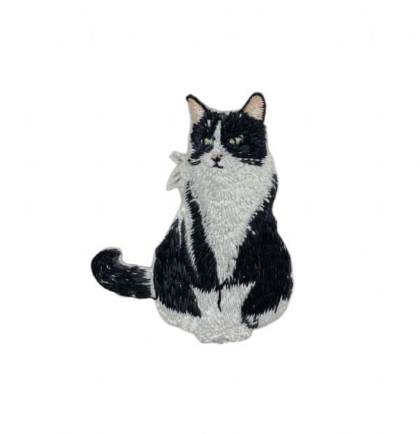 Tuxedo Cat Embroidered Patch