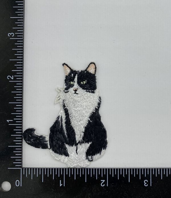Tuxedo Cat Embroidered Patch