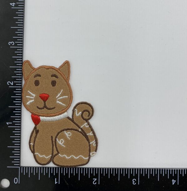 Gingerbread Cat Iron on Patch