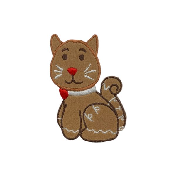 Gingerbread Cat Iron on Patch