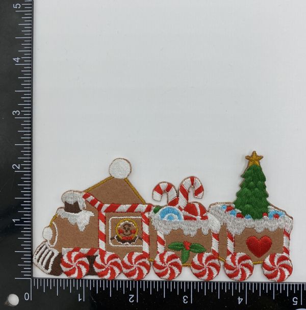 Gingerbread Train Iron on Patch