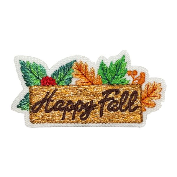 Happy Fall Sign with Leaves