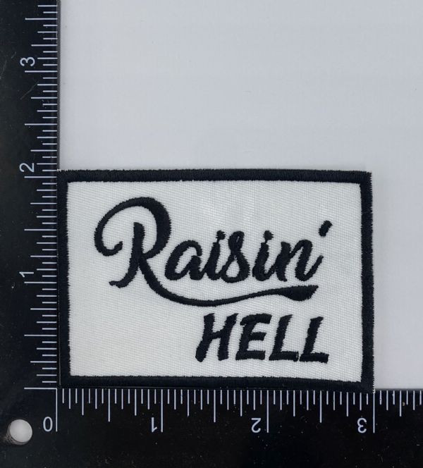 Raisin Hell - Black Embroidered Patch