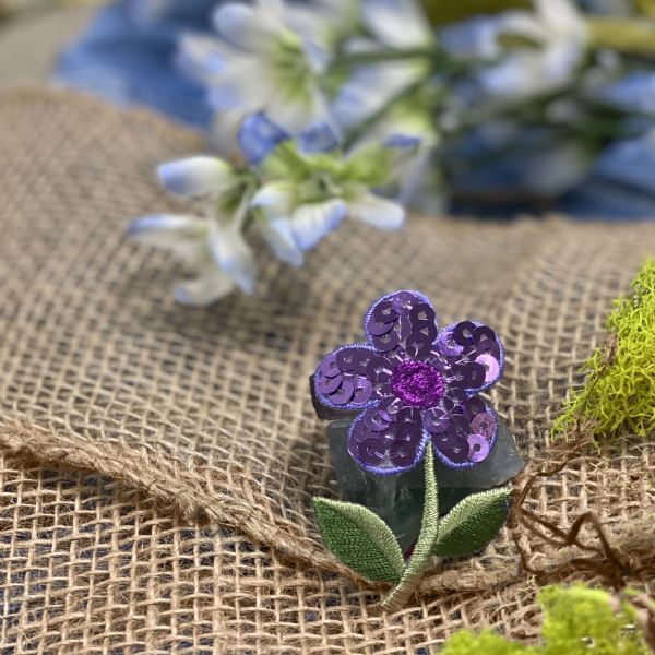 Purple Sequin Flower - CLEARANCE