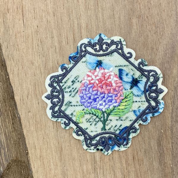 Hydrangea in Postage Stamp Frame