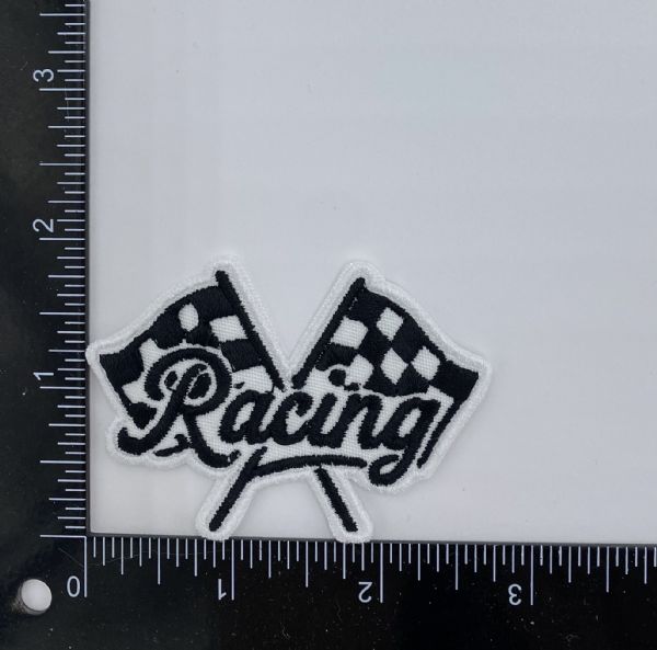 Racing with Flags Embroidered Patch
