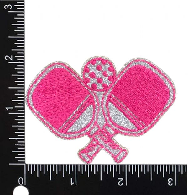 Glitter Pickleball - Pink Embroidered Patch