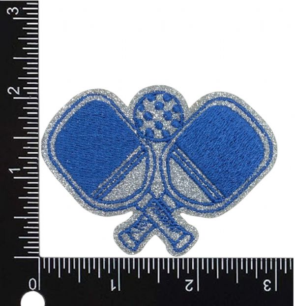 Glitter Pickleball - Blue Embroidered Patch