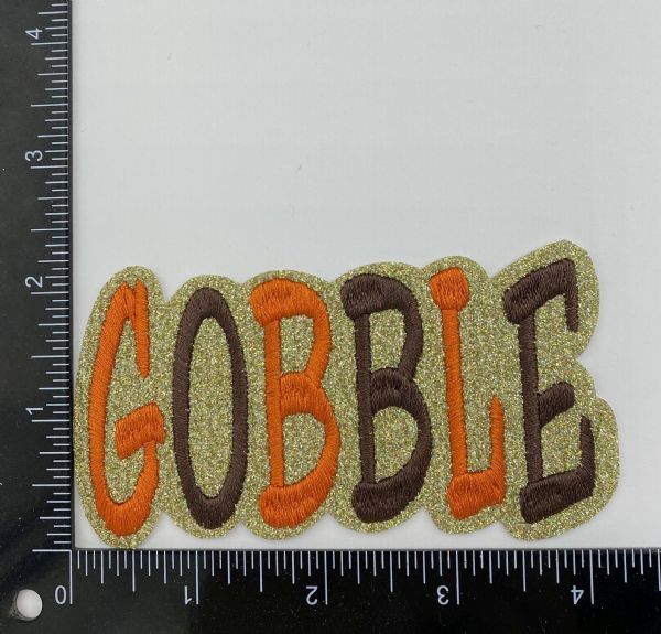 GOBBLE, Glitter Thanksgiving Patch
