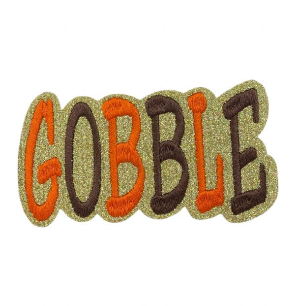 GOBBLE, Glitter Thanksgiving Patch