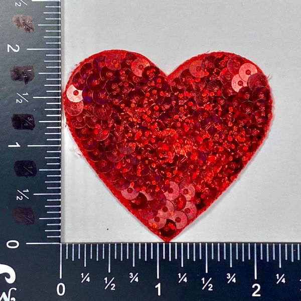2" Red Sequin Heart