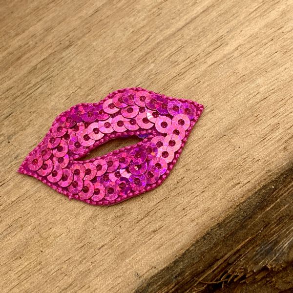 Hot Pink Sequin Lips