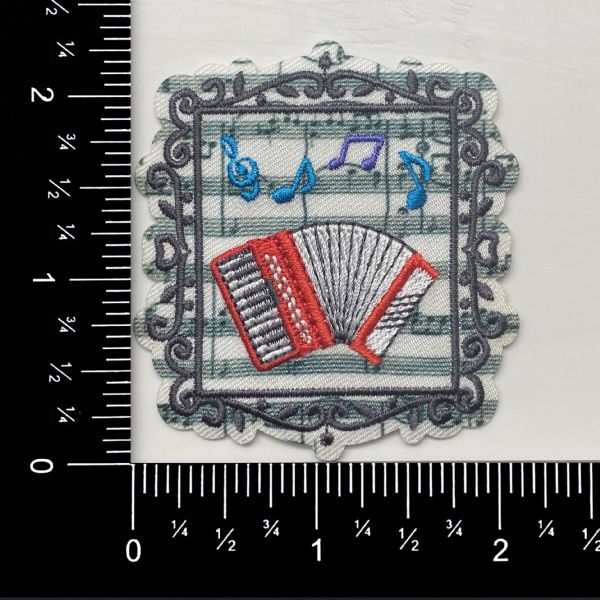 Accordion in Postage Stamp Frame