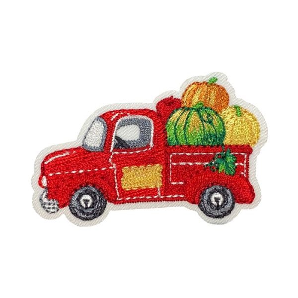Red Truck with Pumpkins