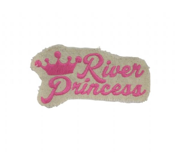 River Princess pink crown word patch 2.5 inch x 4.5 inch