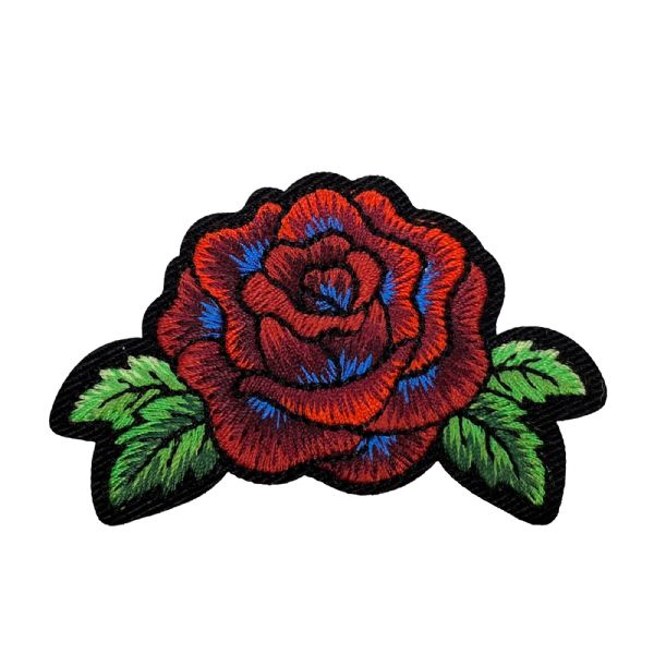 Red Rose with Blue Accents