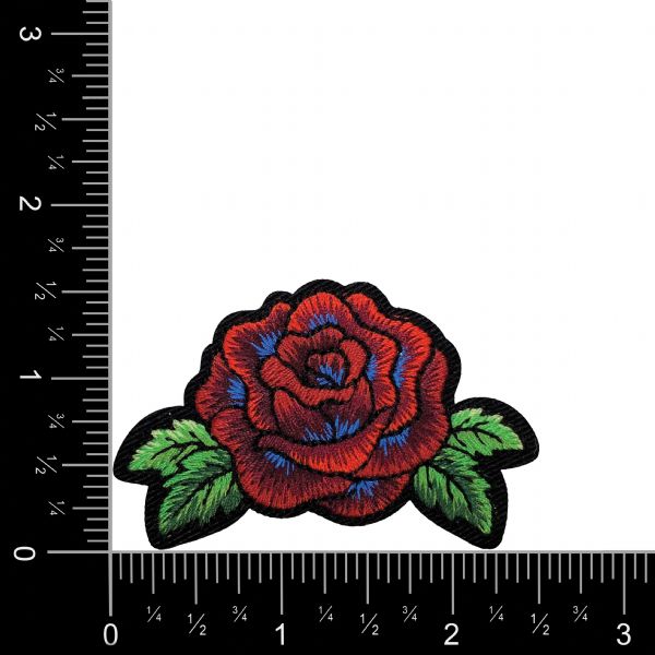 Red Rose with Blue Accents
