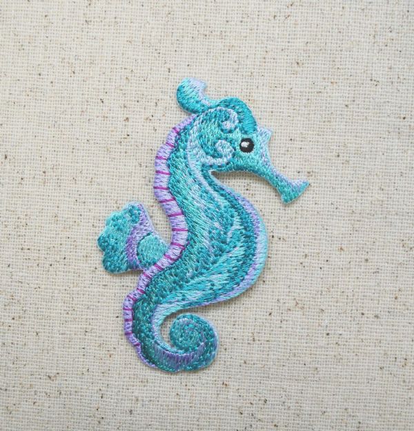Seahorse - Blue/Green Embroidered Patch
