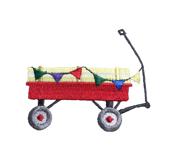 Red Wagon With Flags
