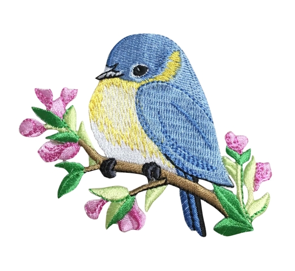 BLUEBIRD ON BRANCH IRON ON PATCH 697184-A