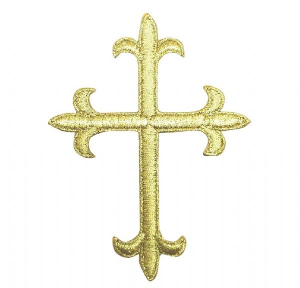 Fleur-de-lis Cross Metallic Gold