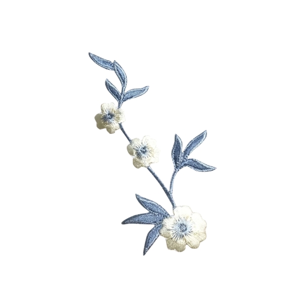 Cream/Blue Flower