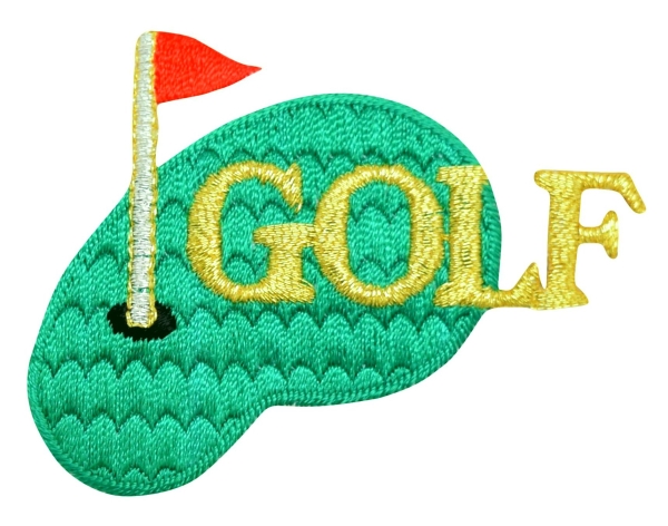 Golf Green with Red Flag