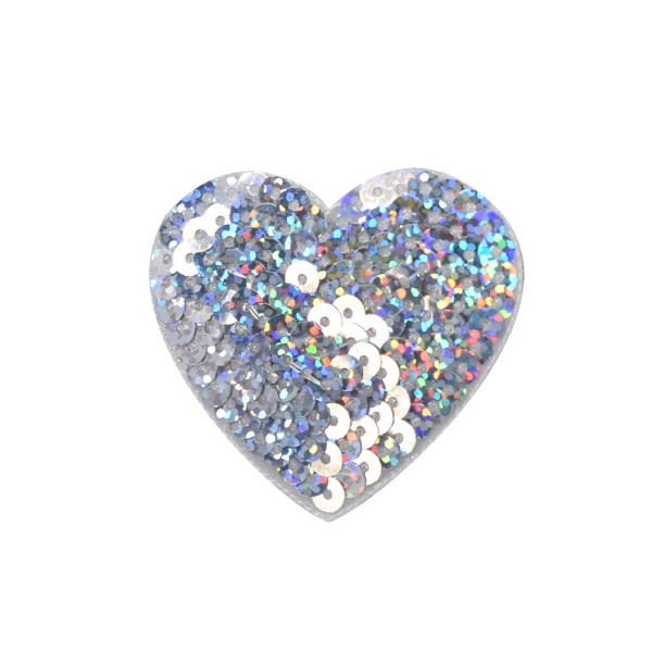 Sequin Heart - Silver
