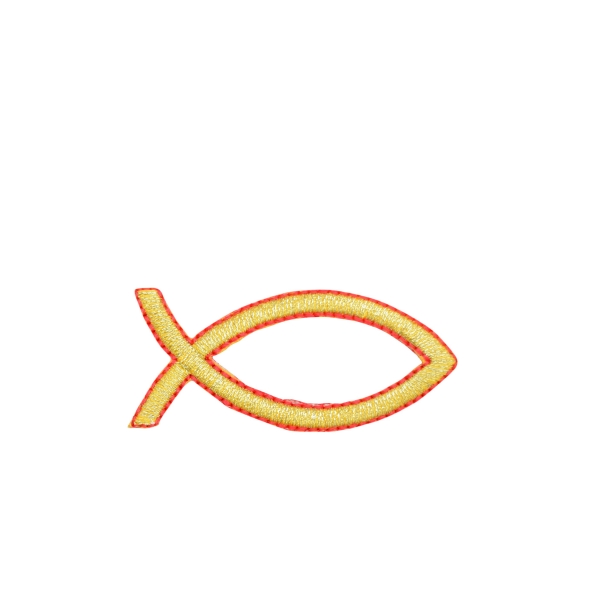Ichthys/Jesus Fish - Red/Gold