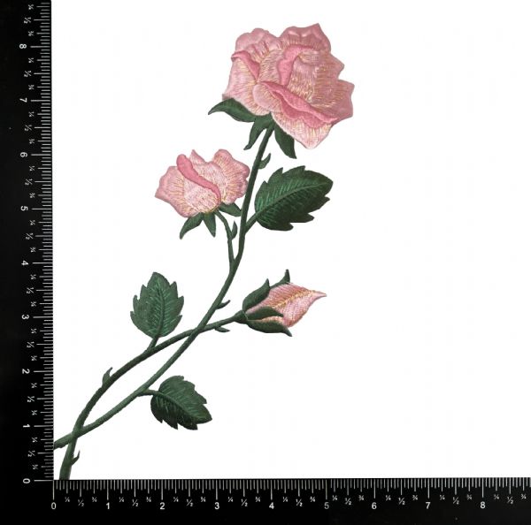 10" Pink Rose with Gold Accents - Left