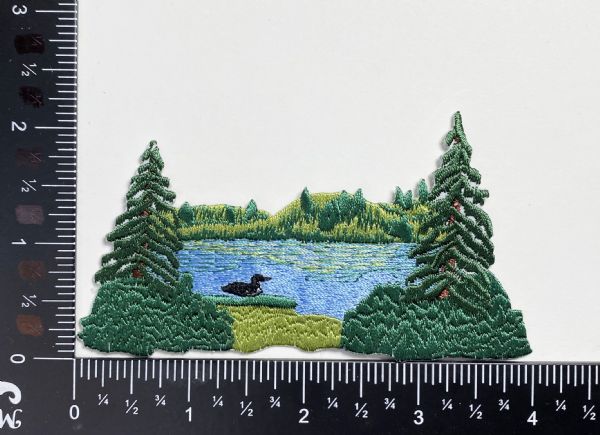 Lake Scene with Loon and Trees