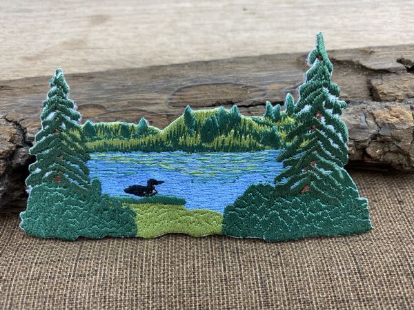 Lake Scene with Loon and Trees