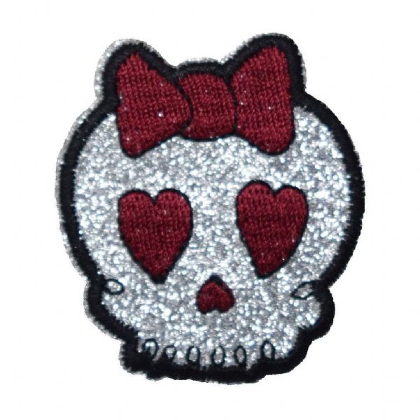 Silver Glitter Skull CLEARANCE
