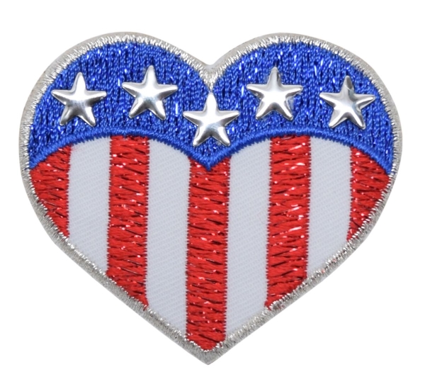 Patriotic Heart with Silver Stars