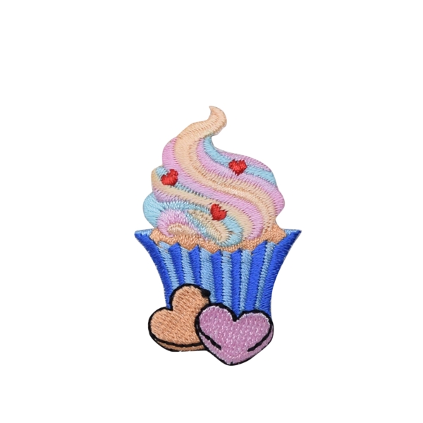 Pink and Blue Cupcake with Sweet Hearts