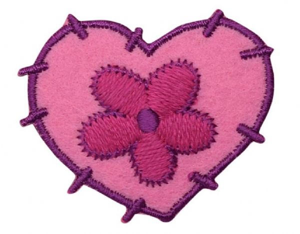 Pink Felt Heart with Daisy CLEARANCE